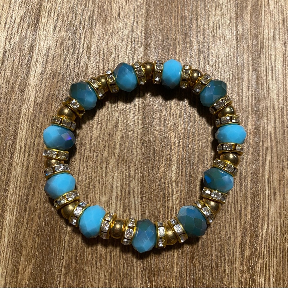 Bracelet teal and gold